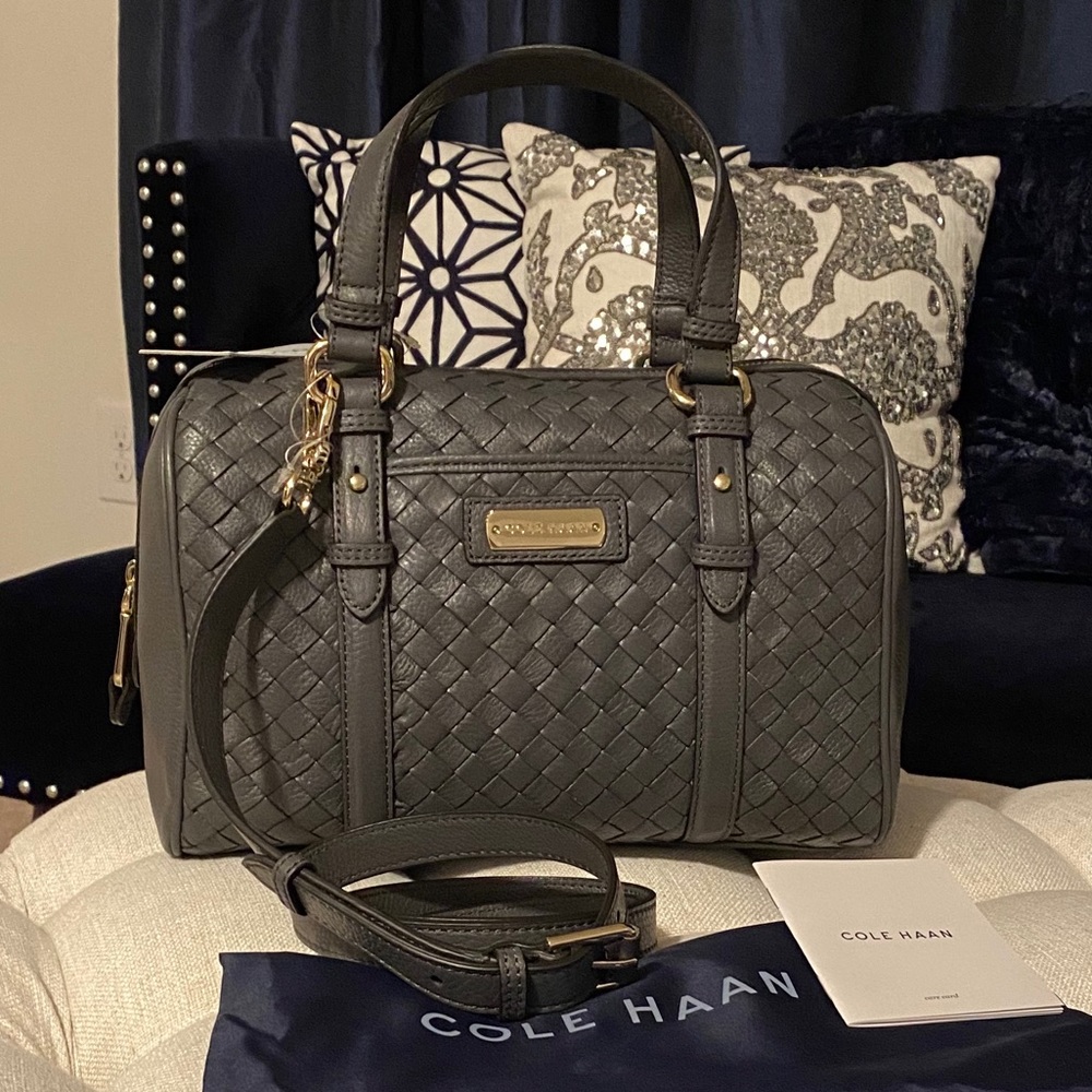 ✨SOLD!✨Cole Haan Genevieve NWT! Woven Leather Bag - Picture 1 of 14
